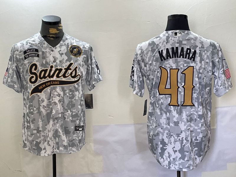 Men New Orleans Saints 41 Kamara Nike Arctic Camo 2024 Salute to Service Limited NFL Jersey style 7